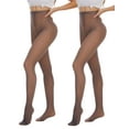 thumbnail image 1 of 2 Pairs Women's Soft Opaque Control Top Tights, Durability Tights, Rip Resistant Pantyhose, 1 of 6