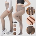 thumbnail image 1 of 2 Pairs Women's Thermal Fleece Lined Tights, Opaque Stockings Pantyhose Extra Warm Winter Leggings, Plus Size Large Tights for Daily Wear and Casual Outfits - Gray+Gray, 1 of 9