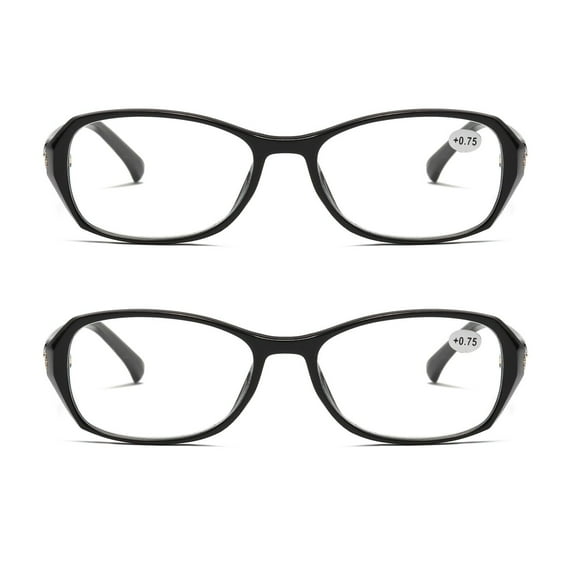 2 Pairs Womens Ladies Blue Light Blocking Reading Glasses Readers for Reading Paper work +1.25