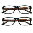 thumbnail image 1 of 2 Pairs Womens Mens Unisex Rectangular Blue Light Blocking Reading Glasses Spring Hinge Readers +2.75, 1 of 6