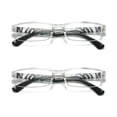 thumbnail image 1 of 2 Pairs Womens Slim Rectangle Half Frame Blue Light Blocking Reading Glasses Readers +4.00, 1 of 6