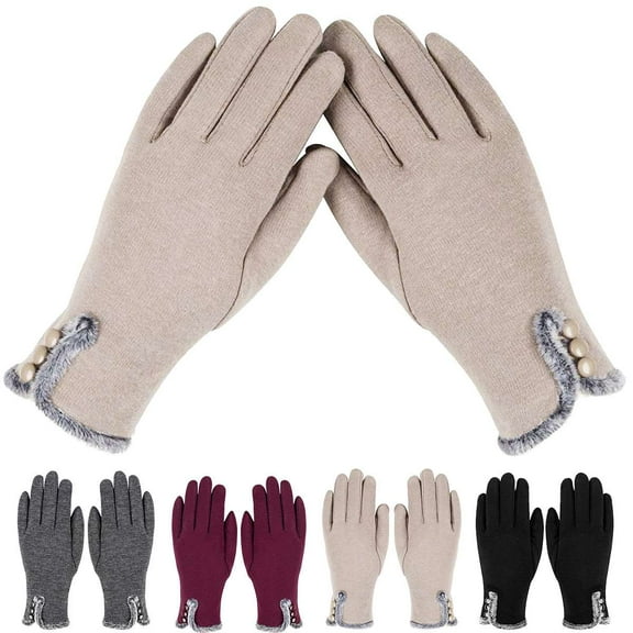 2 Pairs Womens Touchscreen Gloves Winter Warm Thermal Soft Lined Thick Texting Gloves Windproof Driving Gloves for Ladies Girls