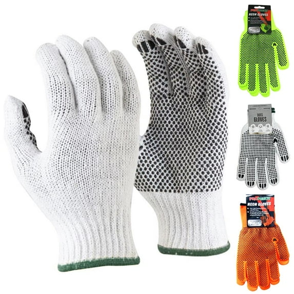 2 Pairs Work Safety Work Gloves Polka Dot Grip Dotted Safety Duty Work Gardening