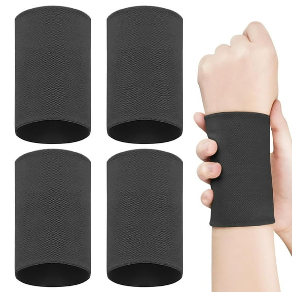 2 Pairs Wrist Wraps Men Women Sports Compression Wrist Brace Wrist Sleeves, Elastic Wrist Widget Bands Supports Carpal Tunnel Tattoo Cover Up