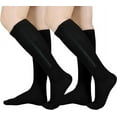 thumbnail image 1 of 2 Pairs Wukang 15-20 mmHg Black L/XL Size Zipper Compression Socks Closed Toe Knee High Compression Stockings for Men & Women, 1 of 6