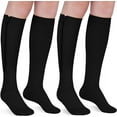thumbnail image 1 of 2 Pairs Wukang Zipper Compression Socks for Women & Men, 15-20 mmHg Closed Toe Compression Stocking with Zipper (Black, L/XL), 1 of 7