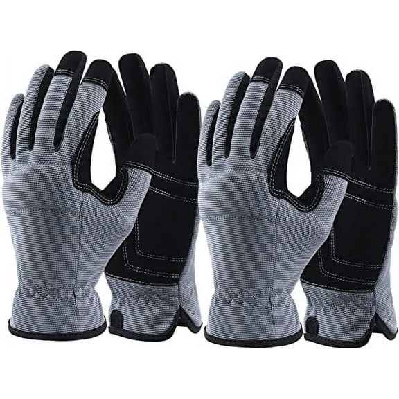 （2 Pairs XL） Light Duty Work Gloves Gardening Warehouse Job Car Repair Utility Yard Glove for Men Women