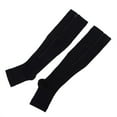 thumbnail image 1 of 2 Pairs Zipper Compression Socks Open Toe Compression Stockings with Zipper Support Socks for Women Compression Knee High Compression Socks for Women Men, Walking Running, 1 of 5