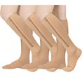 thumbnail image 1 of 2 Pairs Zipper Copper Compression Socks for Women & Men Circulation 15-20 mmHg is Best Support for Athletic Running Cycling, Nursing, Travel, 1 of 6