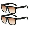 thumbnail image 1 of 2 Pairs of BIFOCAL Reading Glasses 2.00 for Women and Men. Oversized Gradient Brown Presbyopic Glasses. Square Sunglasses Black Readers +2.00, 1 of 6