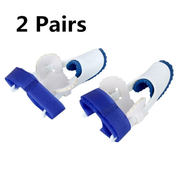 2 * Pairs of Big Toe Bunion Straighteners Night Splint Hallux Valgus Pad Correctors Foot Care (White+Blue)