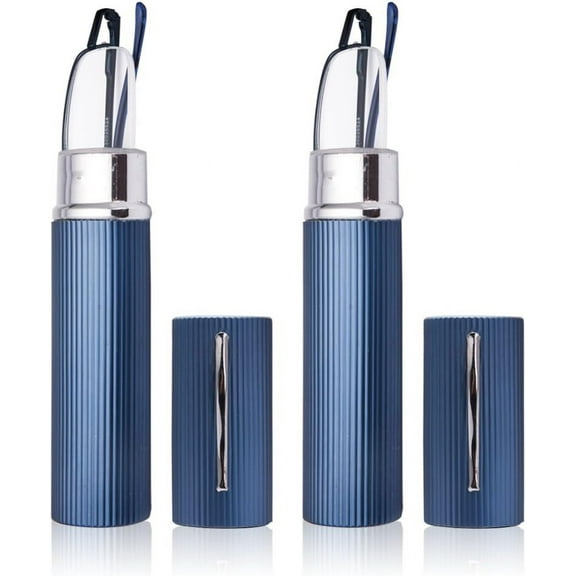 2 Pairs of Classic Spring Hinges Readers in Slim Pen Clip Portable Hard Case Reading Glasses