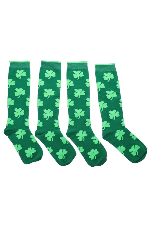 2 Pairs of Clover Pattern Middle Tube Cotton Socks Adult Sports Breathable Socks