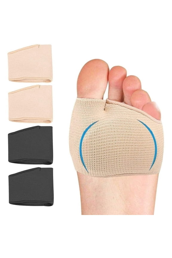 2 Pairs of Gel Forefoot Pads - Soft Fabric Covers That Provide Forefoot Comfort and Cushioning Insoles