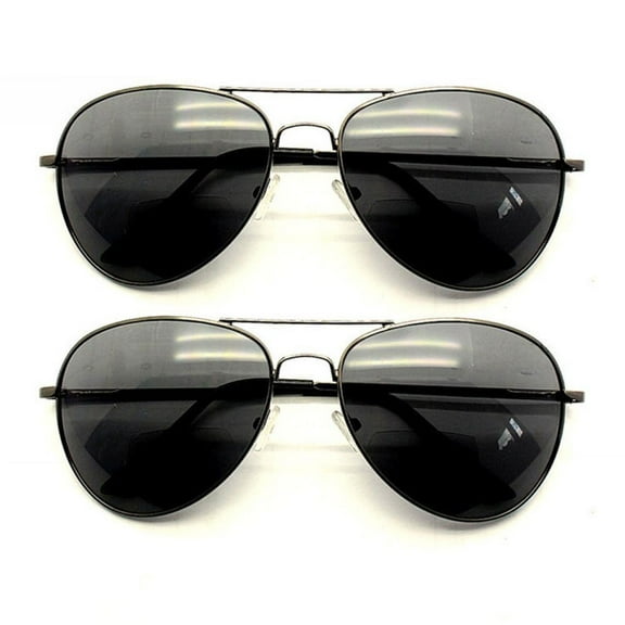 2 Pairs of Gray Bifocal Reading Sunglasses for Men Women Metal Spring Hinge Reading Glasses Gradient Fishing Aviator-Style Readers UV +1.50