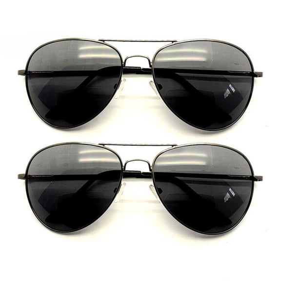 2 Pairs of Gray Bifocal Reading Sunglasses for Men Women Metal Spring Hinge Reading Glasses Gradient Fishing Aviator-Style Readers UV +2.50