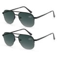 thumbnail image 1 of 2 Pairs of Men Oversized Bifocal Sunglasses Reading Glasses 4.00 Black Anti-Blue Light Fishing Readers + 4.00 Strength, 1 of 6