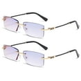 thumbnail image 1 of 2 Pairs of Men's Gradient Gray Rimless Reading Glasses 2.50 Anti Blue Light Business Sunglasses Classic Presbyopic Glasses Rectangle Readers +2.50, 1 of 4