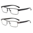 thumbnail image 1 of 2 Pairs of Mens Rimmed Blue Light Blocking Reading Glasses +4.0, Metal Spring Hinges Classic Readers 4.0, 1 of 4