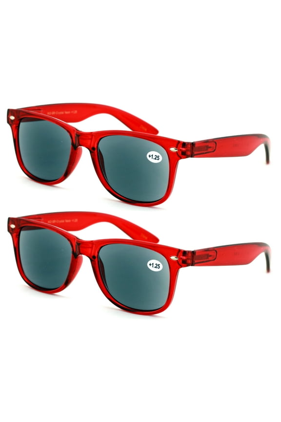 2 Pairs of Outdoor Full Lens Reading Sunglasses - Cool Outdoor Readers For men Or Women - Entire Lens Are Magnified. NOT BIFOCAL +1.00