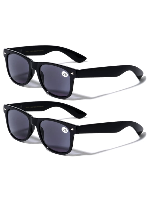 2 Pairs of Outdoor Full Lens Reading Sunglasses - Cool Outdoor Readers For men Or Women - Entire Lens Are Magnified. NOT BIFOCAL +1.50
