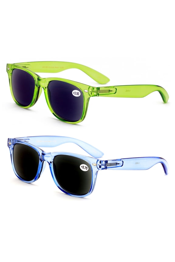 2 Pairs of Outdoor Full Lens Reading Sunglasses - Cool Outdoor Readers For men Or Women - Entire Lens Are Magnified. NOT BIFOCAL +1.50