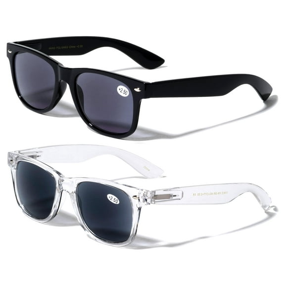 2 Pairs of Outdoor Full Lens Reading Sunglasses - Cool Outdoor Readers For men Or Women - Entire Lens Are Magnified. NOT BIFOCAL +2.00