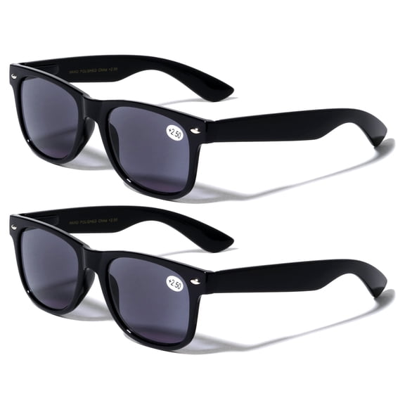 2 Pairs of Outdoor Full Lens Reading Sunglasses - Cool Outdoor Readers For men Or Women - Entire Lens Are Magnified. NOT BIFOCAL +2.50