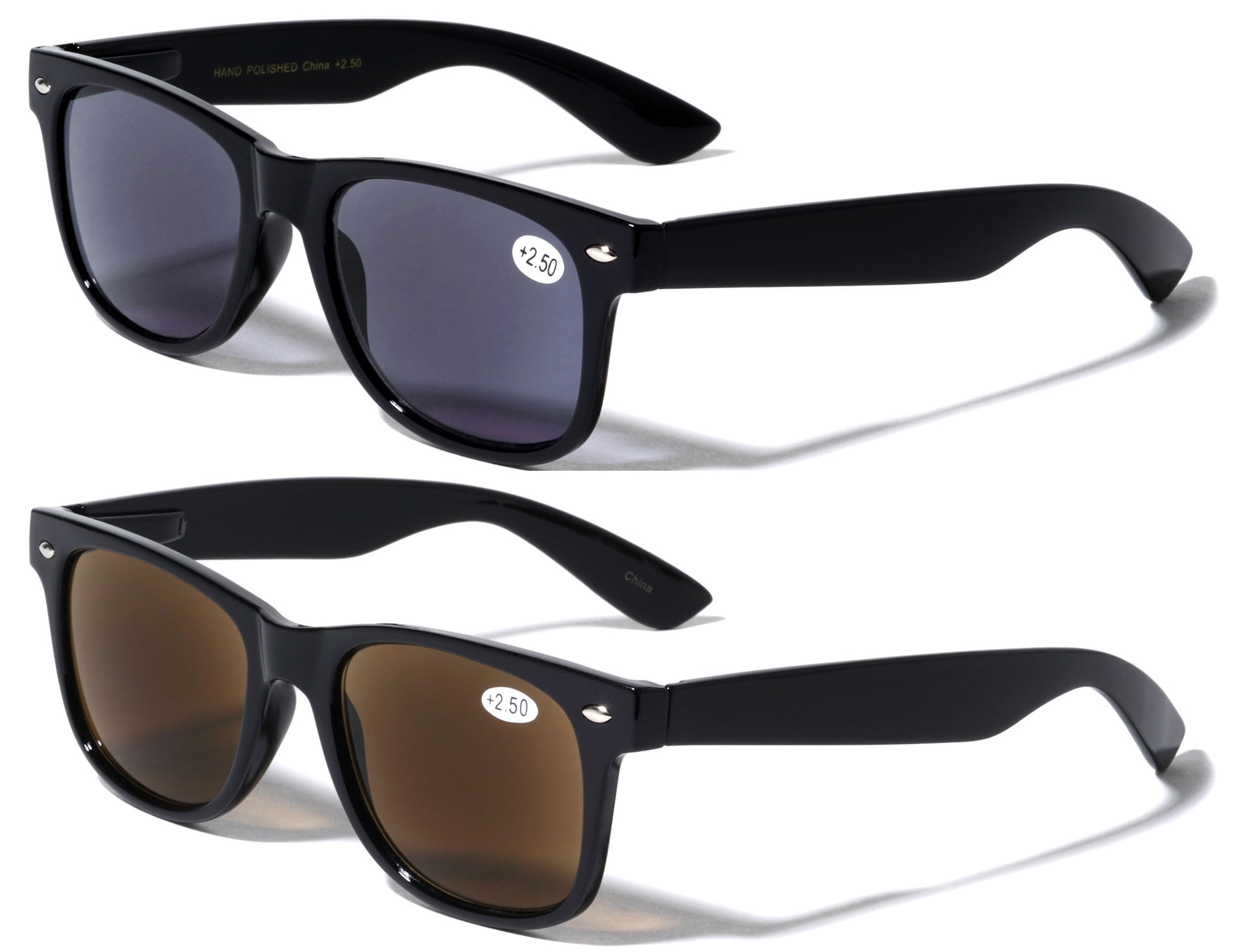 2 Pairs of Outdoor Full Lens Reading Sunglasses Cool Outdoor Readers