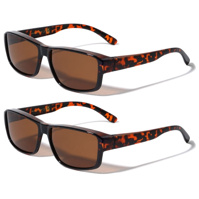 2 Pairs Rectangular Polarized Fit Over Sunglasses, 100% UV  display picture 1