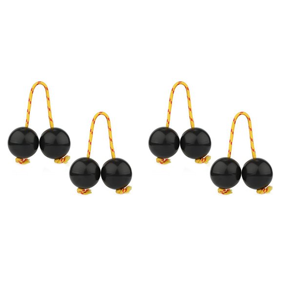 2 Pairs of Rhythm Balls, Shaker Cup Instruments Classic African Rattles Hand Percussion Instruments (Black),4 x Aslatuas Rhythm Ball,Black