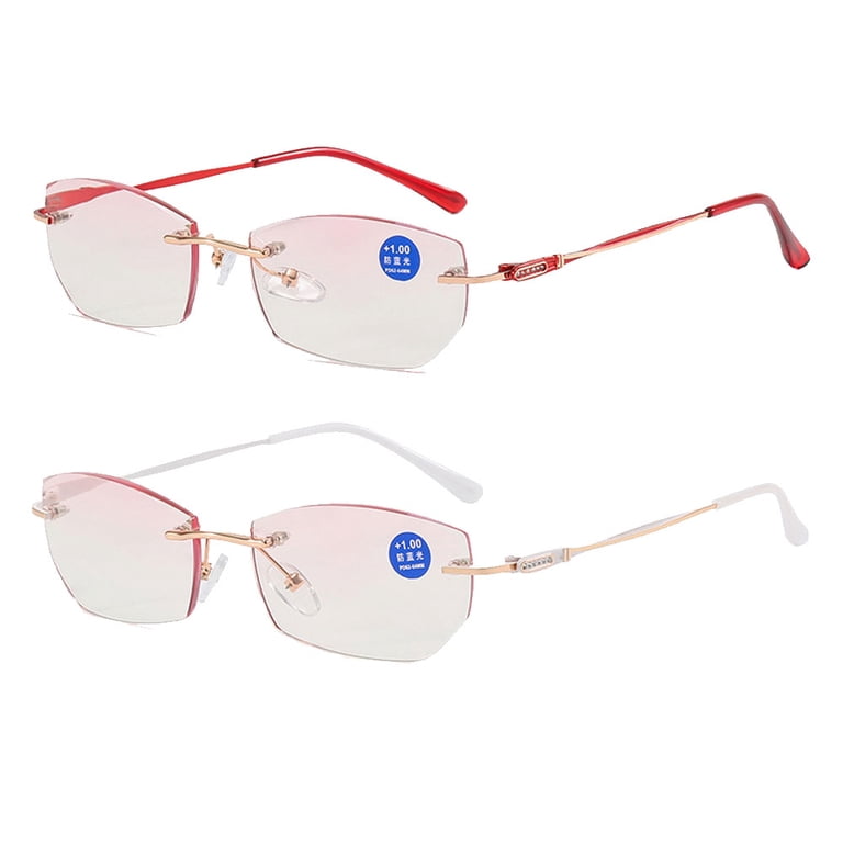 2 Pairs of Rimless Anti-Blue Light Reading Glasses  display picture 1