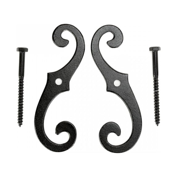 2 Pairs of Vintage Shutter Dogs S Shaped Shutter Hardware in Black
