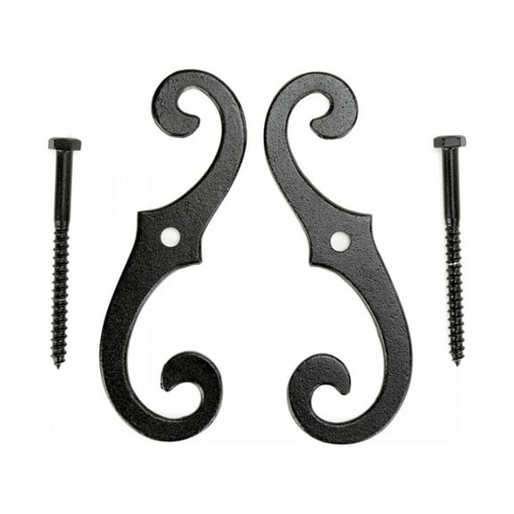 2 Pairs of Vintage Shutter Dogs S Shaped Shutter Hardware in Black