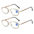 thumbnail image 1 of 2 Pairs of Women Metal Anti-blue Light Reading Glasses 1.00 Men Vintage Rectangle HD Tortoiseshell Readers +1.00 Strength, 1 of 7