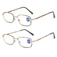 thumbnail image 1 of 2 Pairs of Women Metal Anti-blue Light Reading Glasses 1.50 Men Vintage Rectangle HD Readers +1.50 Strength, 1 of 7