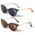 thumbnail image 1 of 2 Pairs of Womens Fully Magnified Outdoor Reading Sunglasses - Full Tint Readers Cateye Tortoise +3.50, 1 of 3