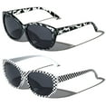 thumbnail image 1 of 2 Pairs of Womens Fully Magnified Outdoor Reading Sunglasses - Full Tint Readers - Oversized Leopard Jackie O Vintage +2.50, 1 of 3