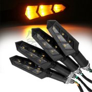2 Pairs10MM Amber Motorcycle Turn Signals LED Lamp Tail Light Blinker Brake Stop Light for Harley Honda Yamaha Suzuki