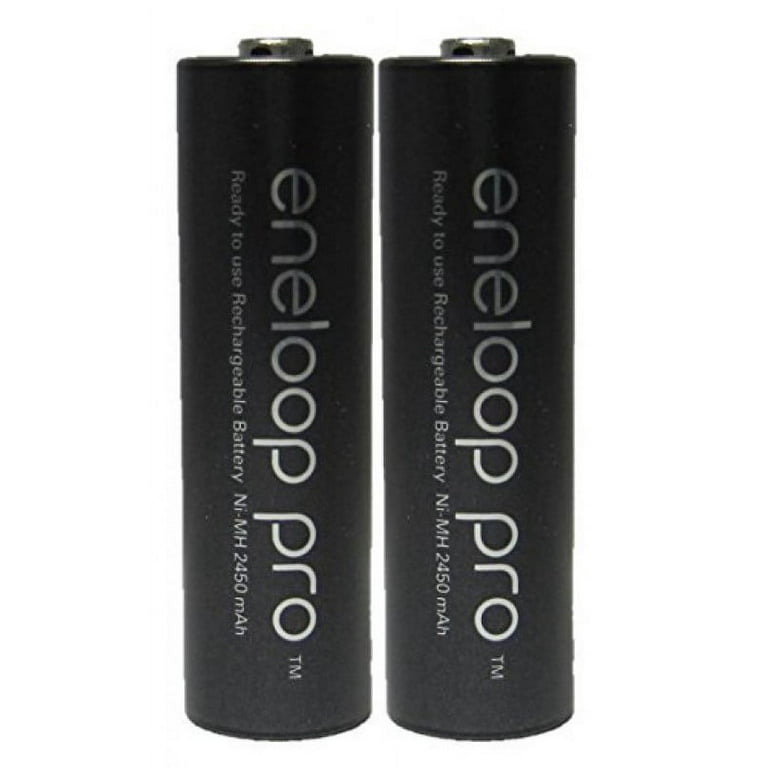 2 Panasonic Eneloop Pro AA NiMH 2550mAh (Min. 2450mAh) Rechargeable  Batteries