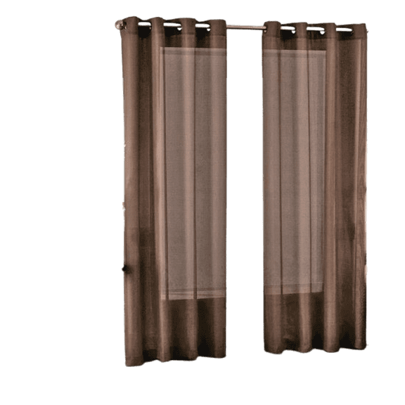 Gorgeous Home Linen Modern Ruby Grommet Sheer Curtain Panel Pairs Curtains, 55" x 63" (2 Panels)