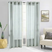 2 Panel Chevron GREY Two-Tone Pattern Design Voile Sheer Window Curtain 8 Grommets 55" W X 63"
