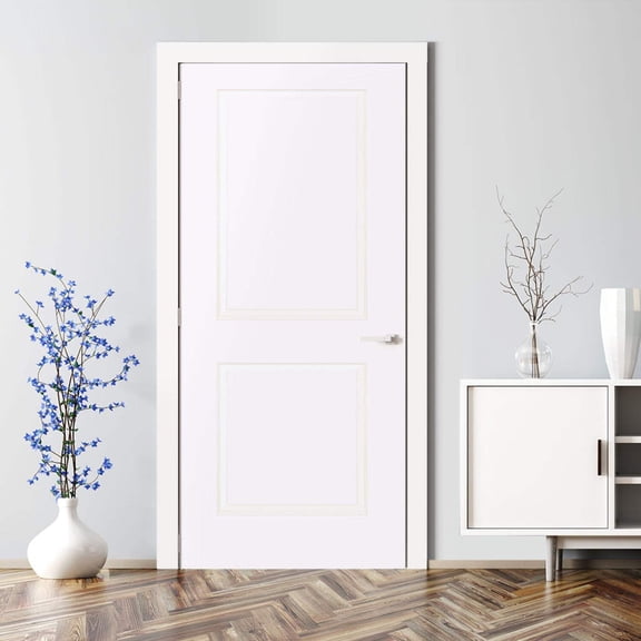Kimberly Bay Colonial 2-Panel Solid Core Primed White Interior Door Slab with Bore Hole