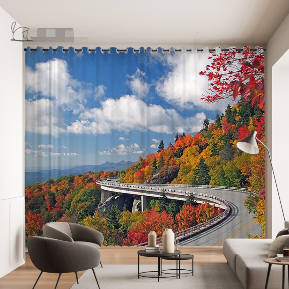 2 Panel Custom Forest Curtain Visual Extension Highway Curtain 3D Space