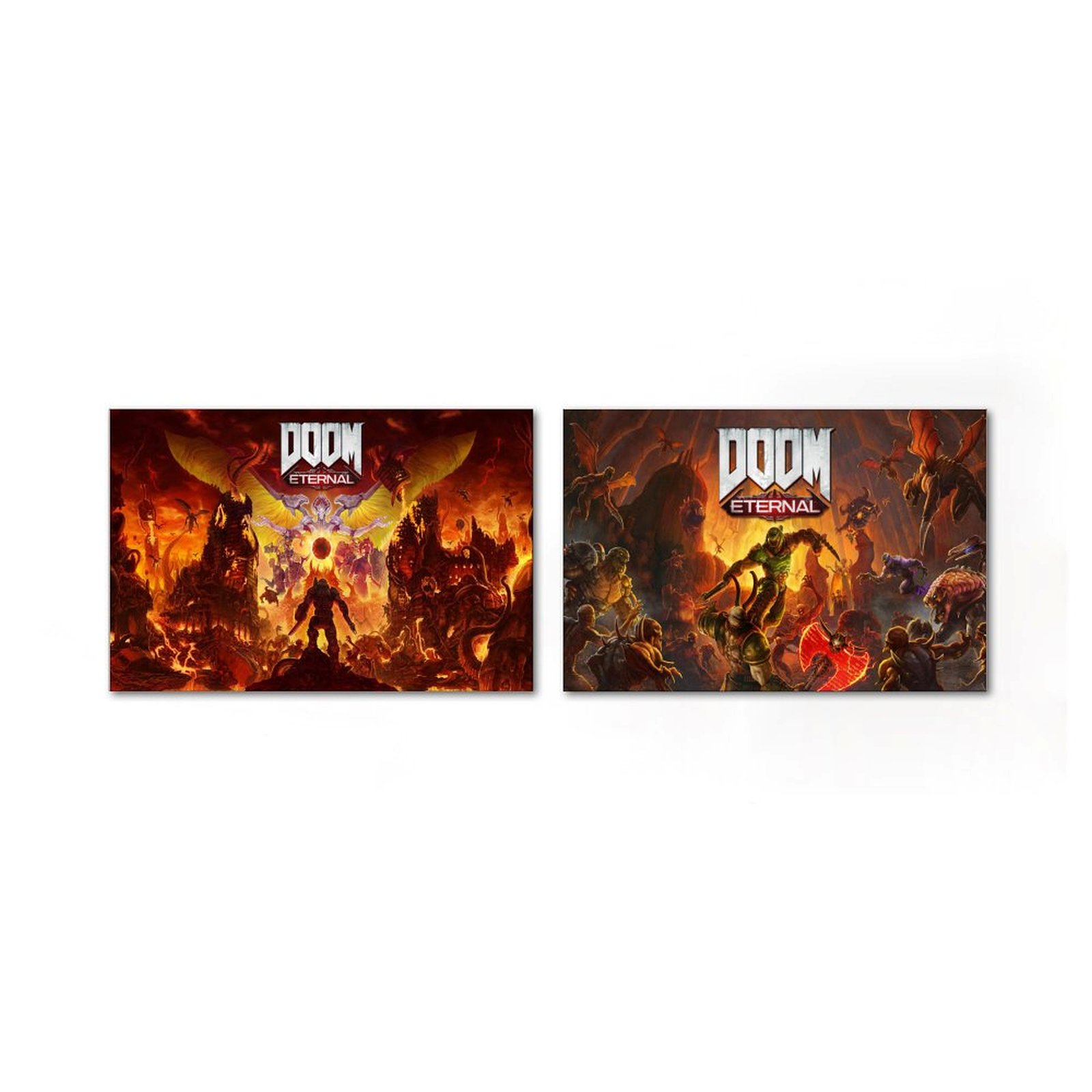 2 Panel Doom Games Eternal Ultrakill Devil Daggers Art Poster Canvas ...
