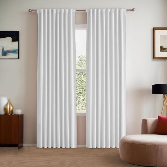 2-Panel Floor-to-Ceiling Extra Long Curtains, Adjustable 84 to 240 Inch Length, for Track System or Rod with Hooks