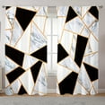 2 Panel Geometric Checkered Striped Print Curtains for Bedroom Living