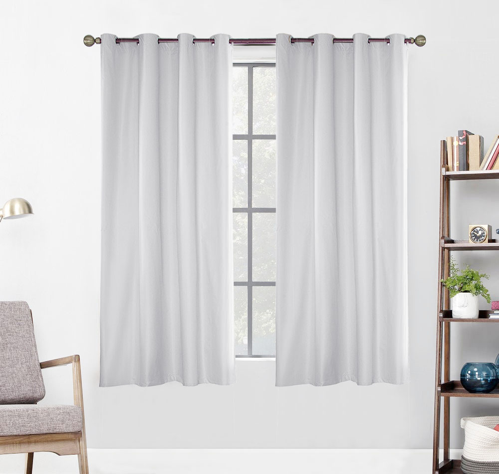 (2 Panel) Outdoor Curtain Garden Patio Gazebo Sunscreen Blackout Curtains, Thermal Insulated White Curtains with Grommet | Waterproof& Windproof&UV-protection & Mildew Resistant,  White  54*84in - image 1 of 8