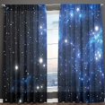 2 Panel Starry Print Curtains for Bedroom Windows Floortoceiling Semi