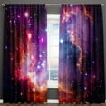 2 Panel Starry Print Curtains for Bedroom Windows Floortoceiling Semi